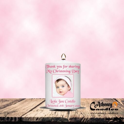 Christening Photo Candle Girl