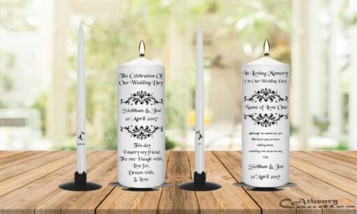 Wedding Unity Candle Set and Remembrance Candle Elegant