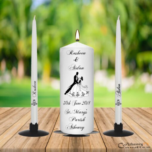 Wedding Unity Candle Set Black