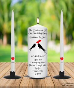 Wedding Unity Candle Set Black Bird