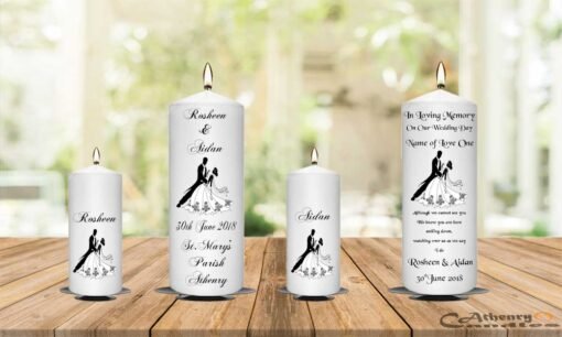 Wedding Unity Candle Set and Remembrance Candle Black