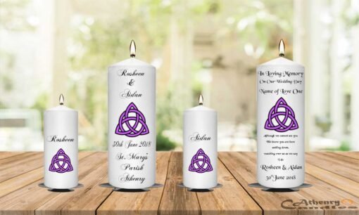 Wedding Unity Candle Set and Remembrance Candle Celtic
