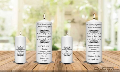 Wedding Unity Candle Set and Remembrance Candle Vintage