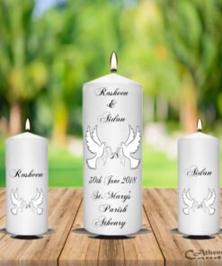 Wedding Unity Candle Set White Doves