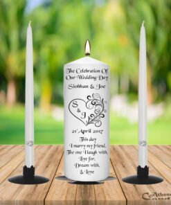 Wedding Unity Candle Set Swirl Heart