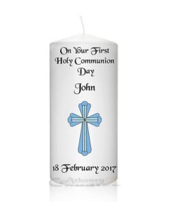 Communion Candle Blue Cross Boy