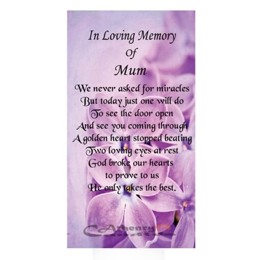 Memory Candle Mum Flower Purple