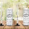 Wedding Unity Candle Set and Remembrance Candle Two Hearts