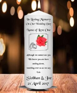 Wedding Remembrance Candle Red Rose