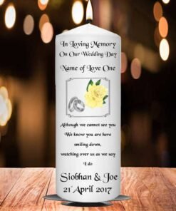 Wedding Remembrance Candle Yellow Rose