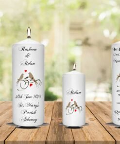 Wedding Unity Candle Set and Remembrance Candle Bird
