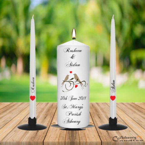 Wedding Unity Candle Set Bird