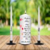 Wedding Unity Candle Set Red Hearts With the Gold Ring