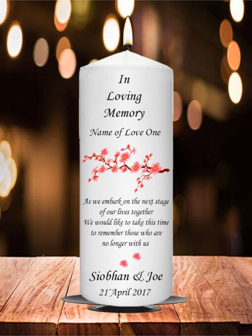 Wedding Remembrance Candle Cherry Blossom Tree