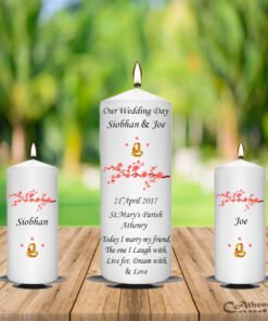 Wedding Unity Candle Set Cherry Blossom Tree