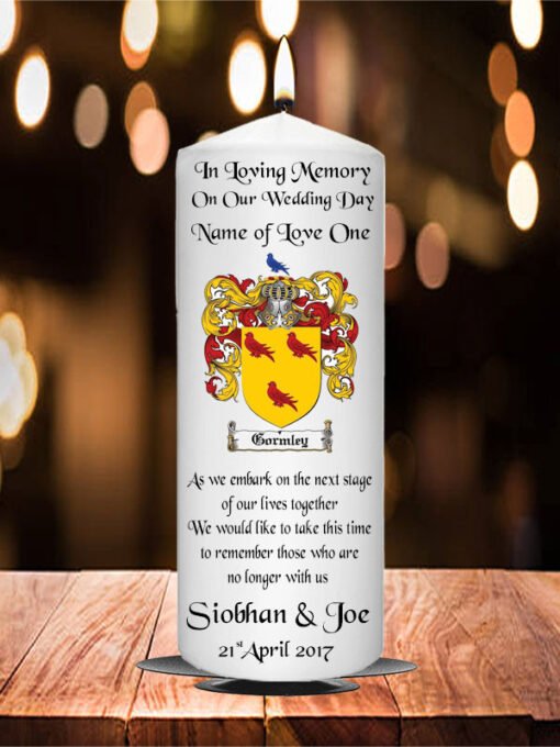 Wedding Remembrance Candle Family Crest