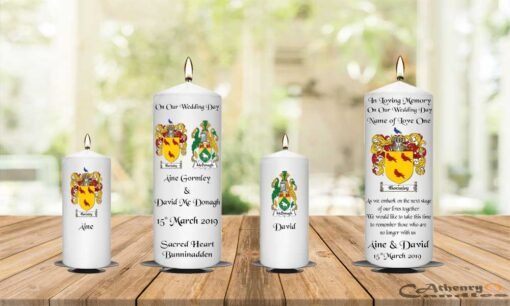 Wedding Unity Candle Set And Remembrance Candle Family Crest