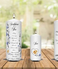 Wedding Unity Candle Set And Remembrance Candle Hydrangea