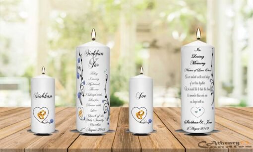 Wedding Unity Candle Set And Remembrance Candle Hydrangea
