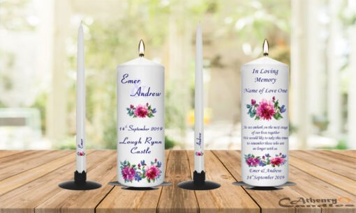Wedding Unity Candle Set And Remembrance Candle Dahlia