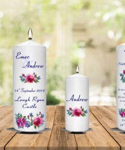 Wedding Unity Candle Set And Remembrance Candle Dahlia