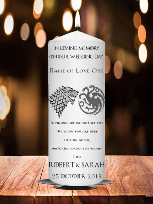 Wedding Remembrance Candle Game Of Thrones
