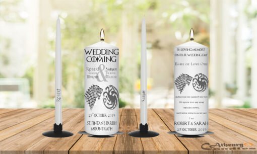 Personalized Wedding Unity Candle Set And Remembrance Candle Game Of Thrones