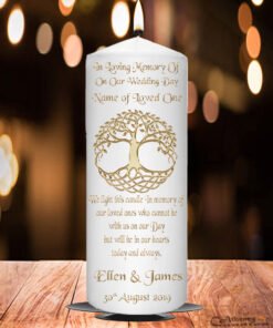 Wedding Remembrance Candle Gold Tree of Life
