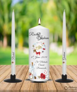Wedding Unity Candle Set Alice in Wonderland