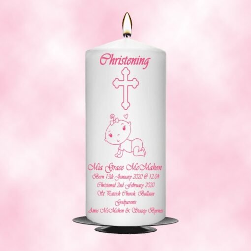 Christening Candle Girl 0384