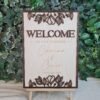 Personalised Forever Frame wedding welcome sign with full dark wooden border