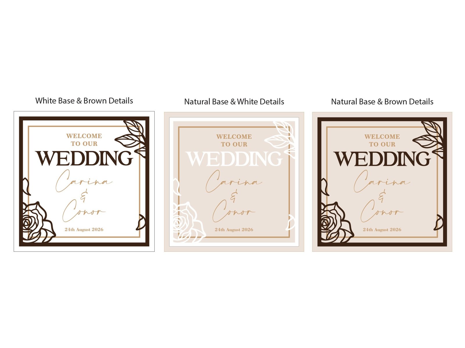 Personalised Botanical Frame Wedding Welcome Sign - Image 3