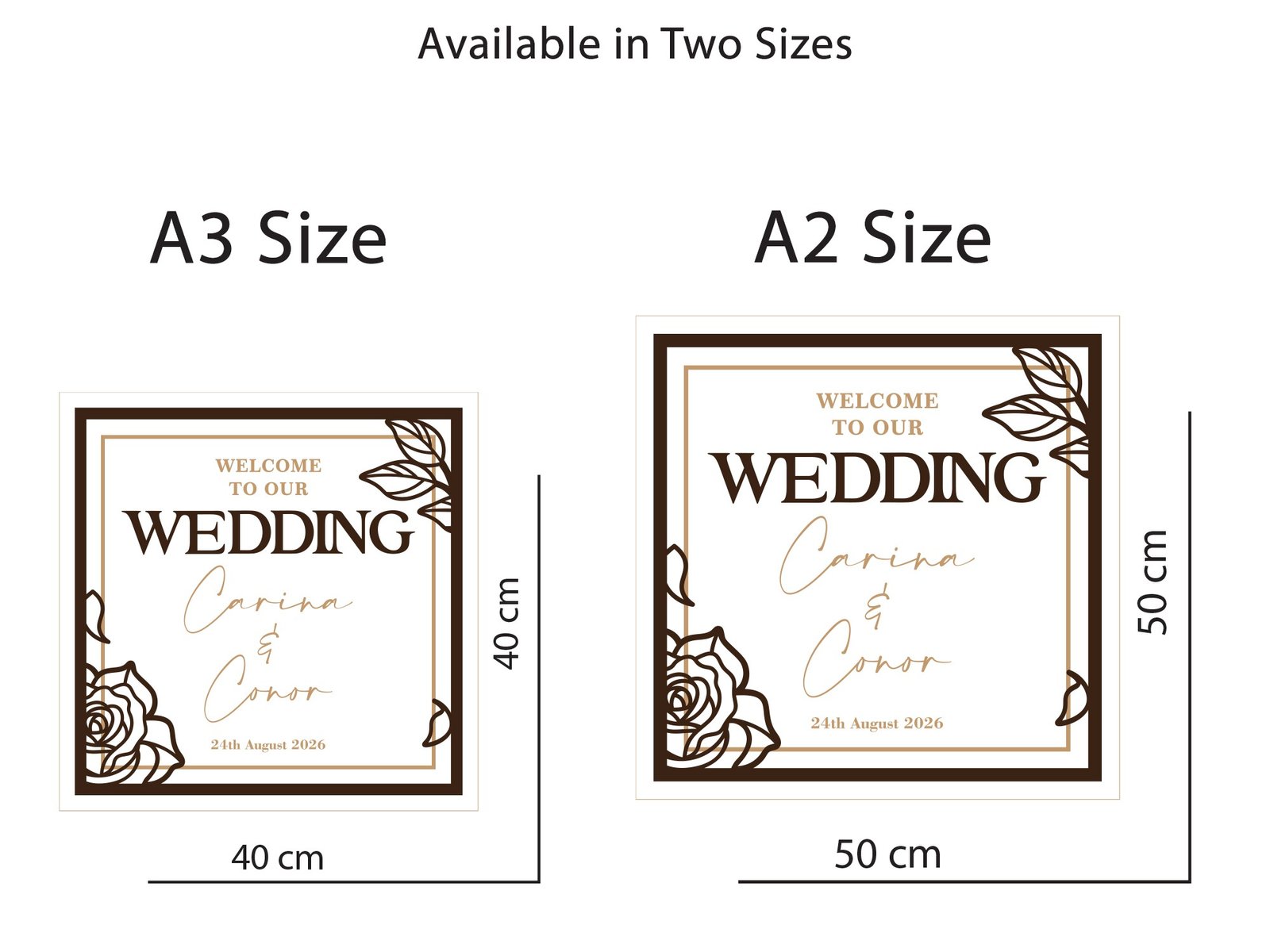 Personalised Botanical Frame Wedding Welcome Sign - Image 4